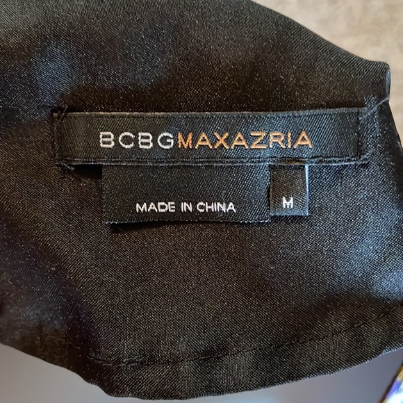 EUC BCBG MAXAZRIA DRESS Casual cocktail work dolman sleeves blue green gold Med - Picture 12 of 15